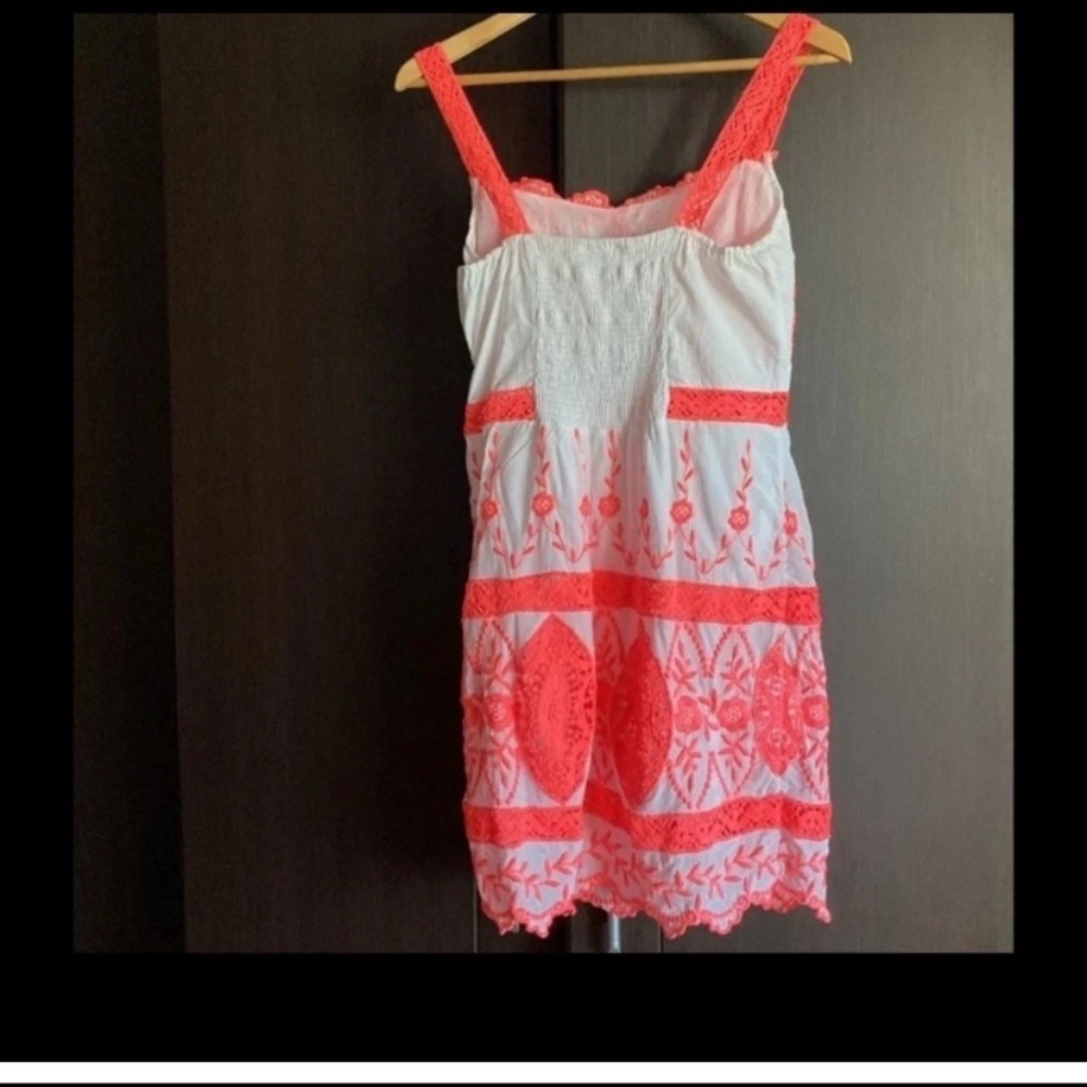 Yoana Baraschi Vibrant embroidery Orange and White Mini Dress size S - Picture 3 of 4